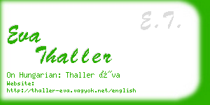 eva thaller business card